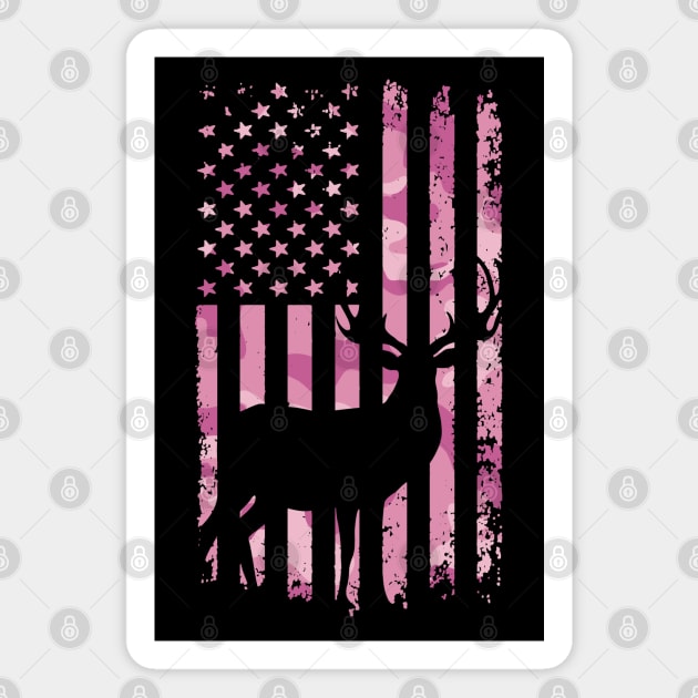 Camo Deer Hunting Flag Magnet by Etopix